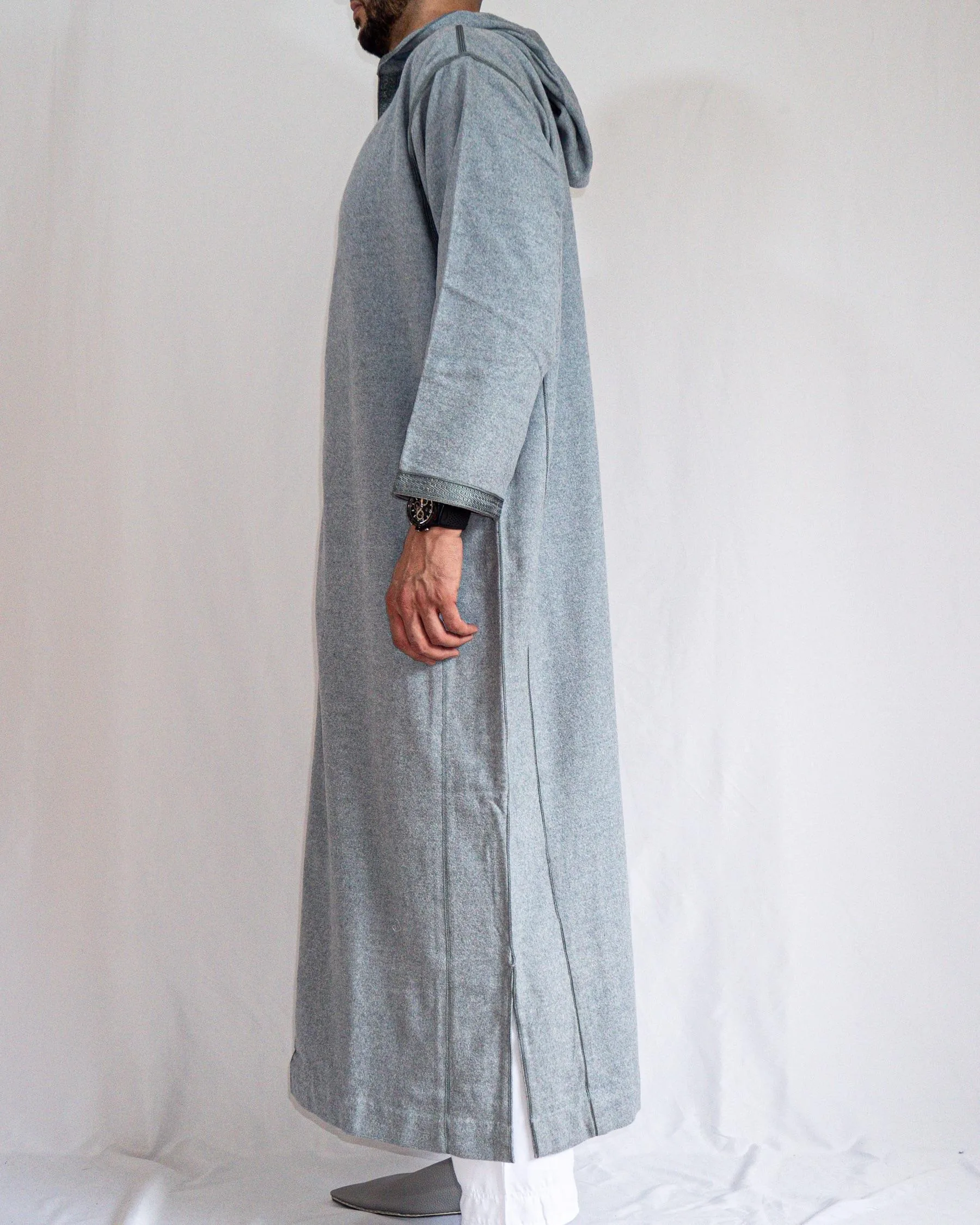 Djellaba Homme Hiver Bleu chiné