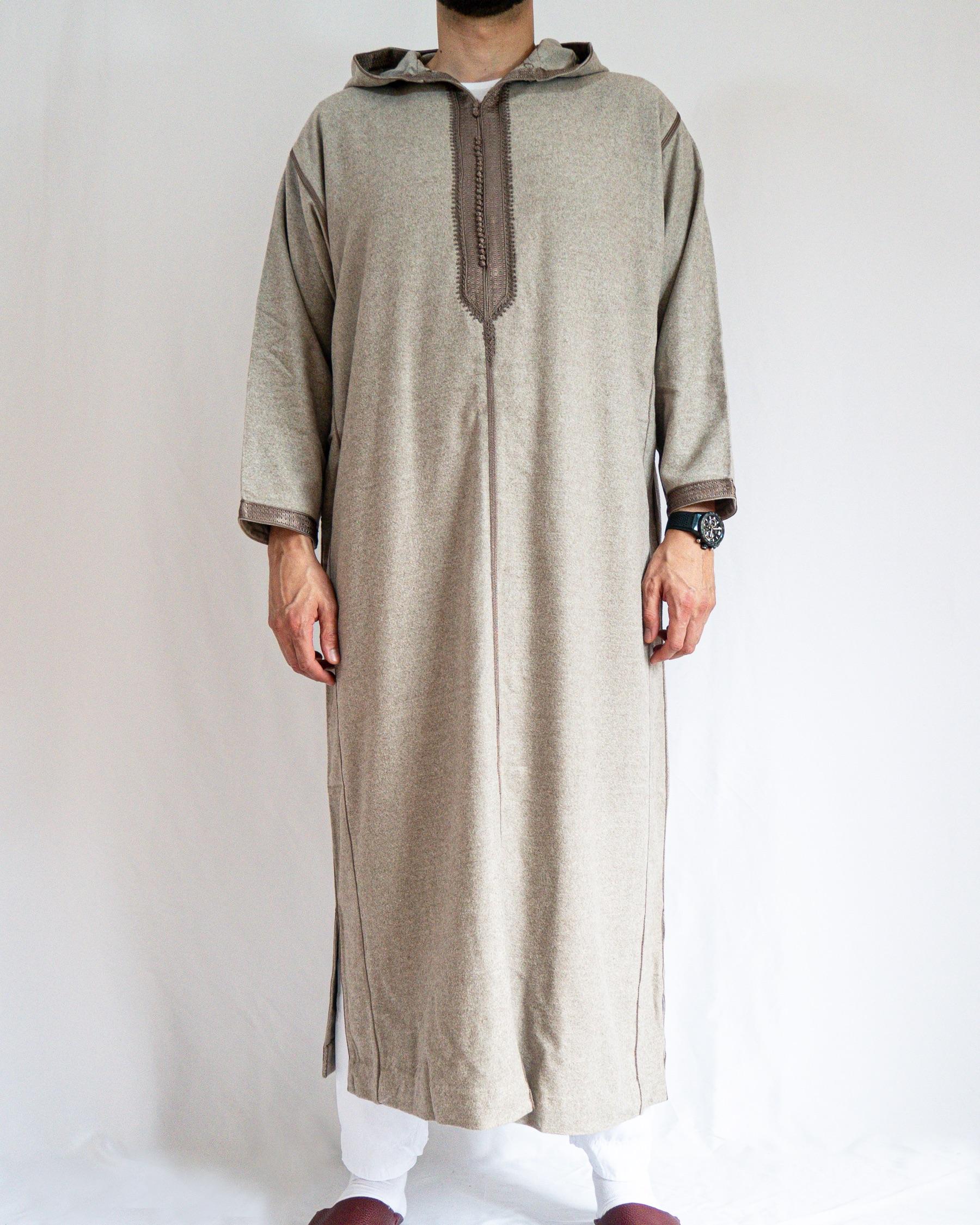 djellaba hiver brun avant