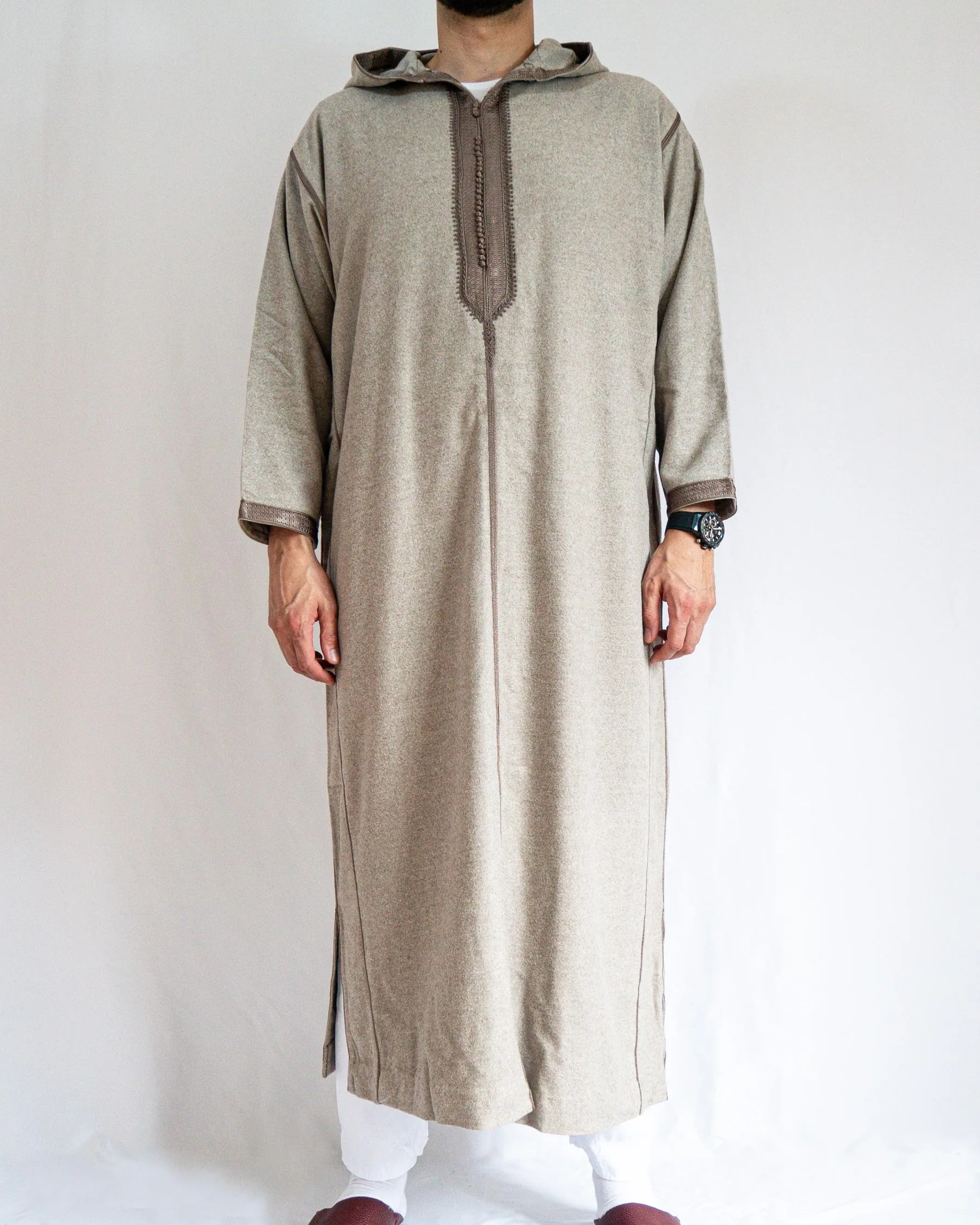 djellaba hiver brun avant
