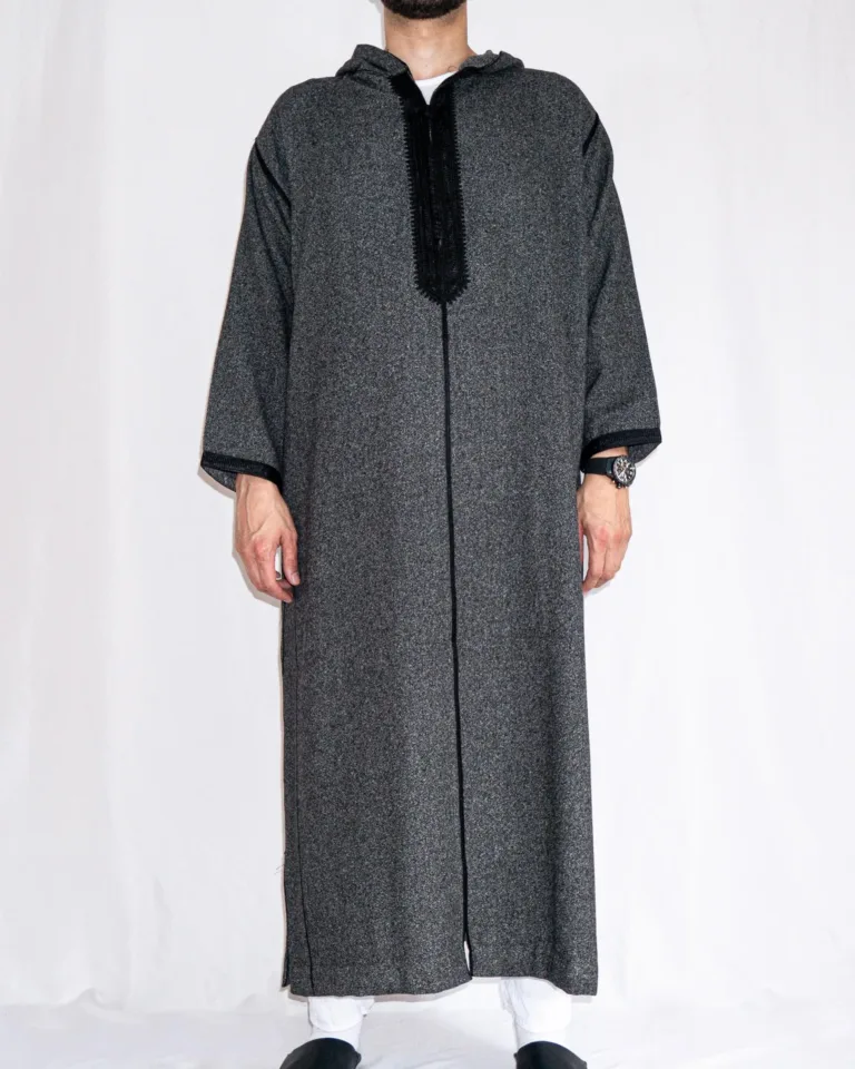 djellaba hiver noir avant