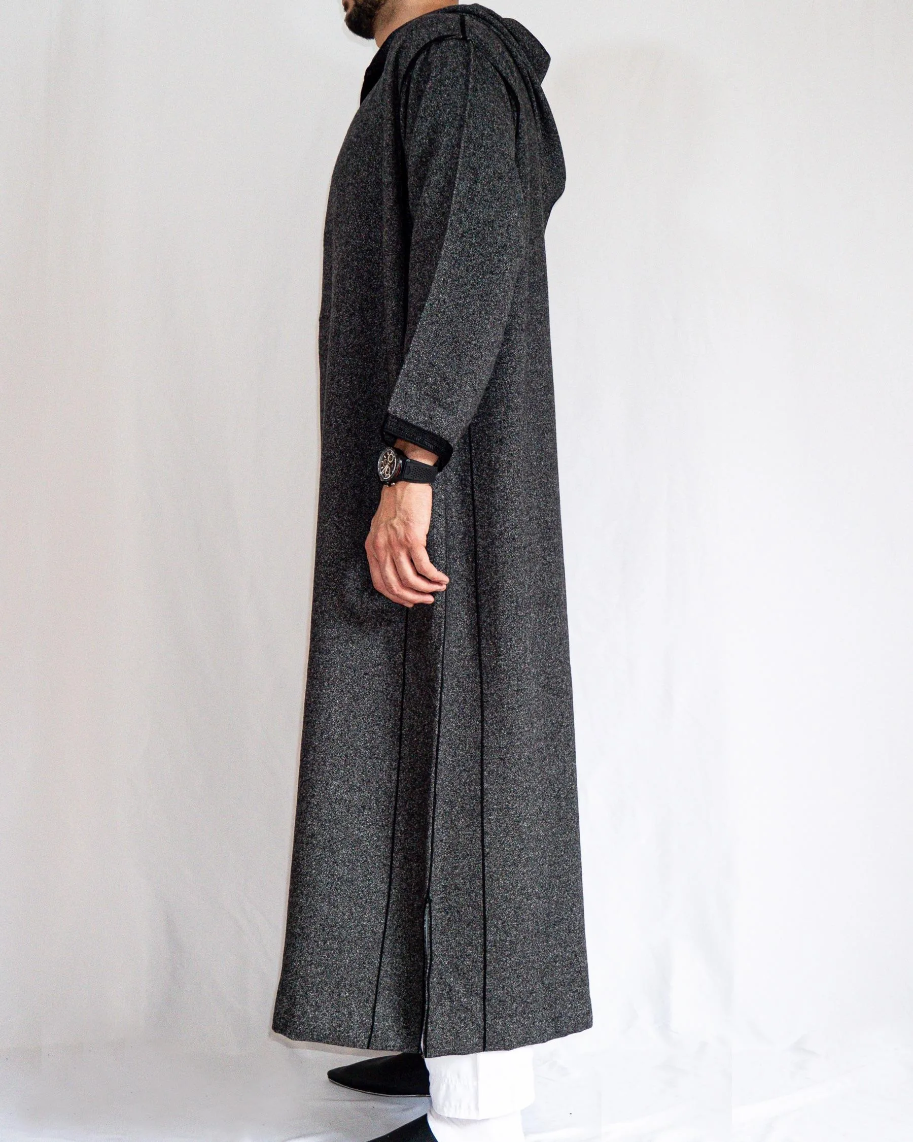 Djellaba Homme Hiver Noir