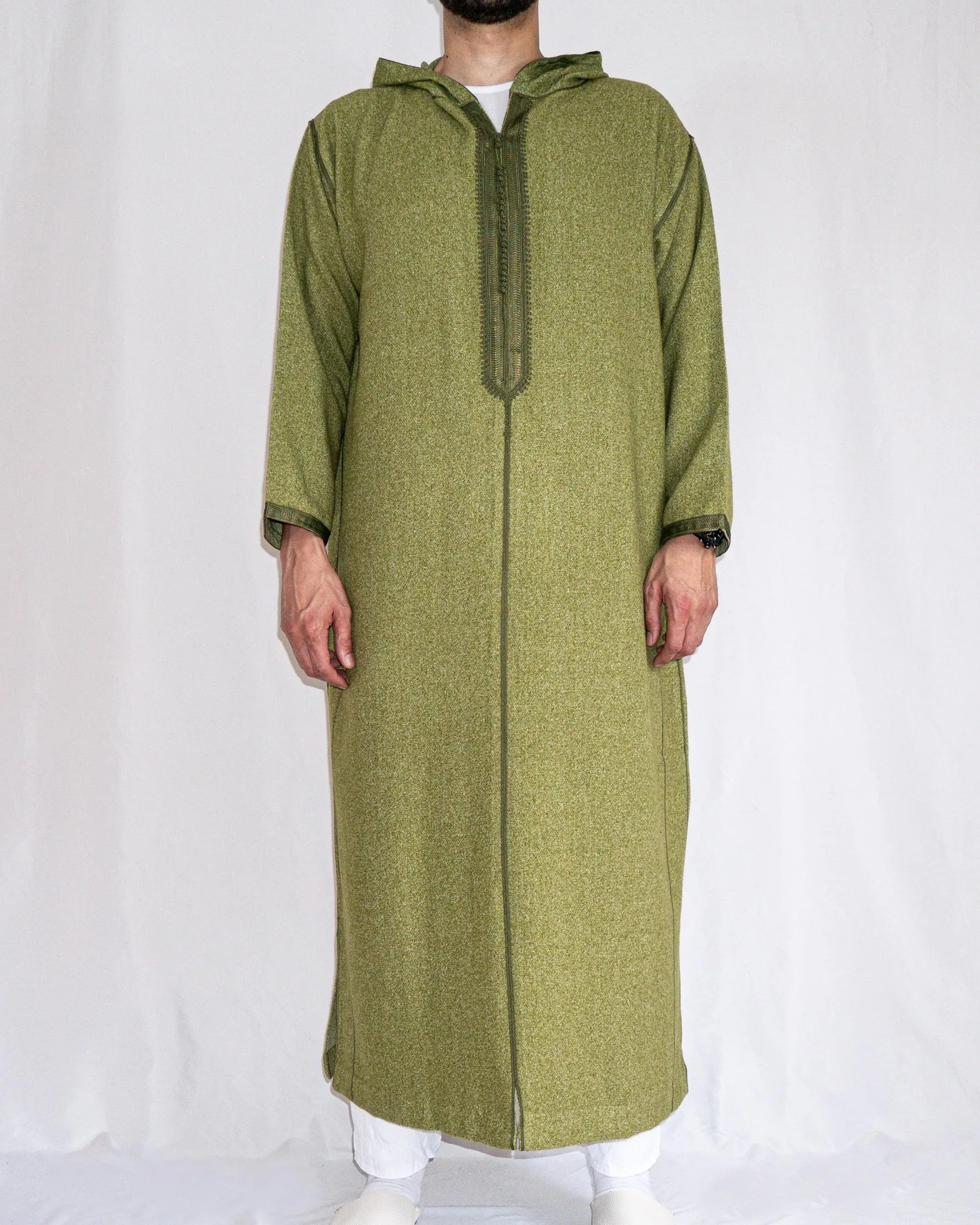djellaba hiver vert avant