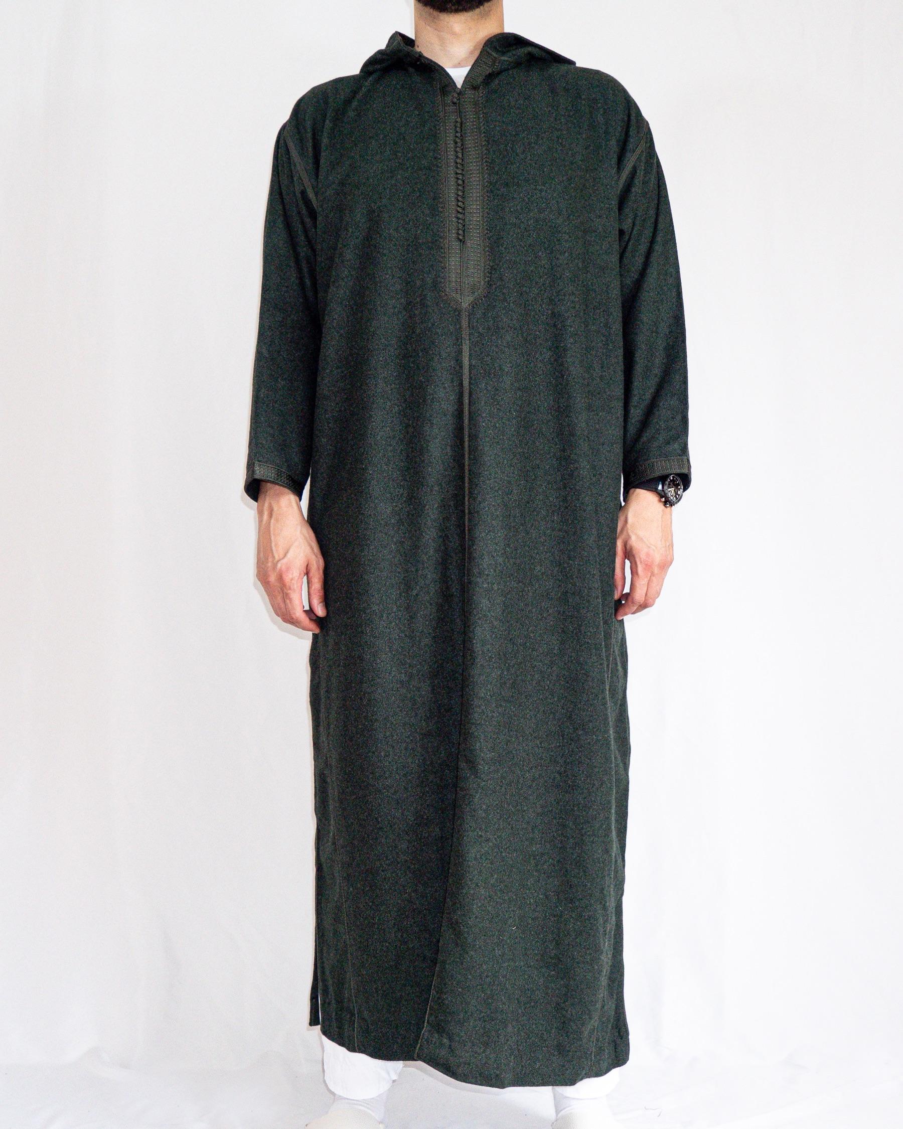 djellaba hiver vert émeraude avant