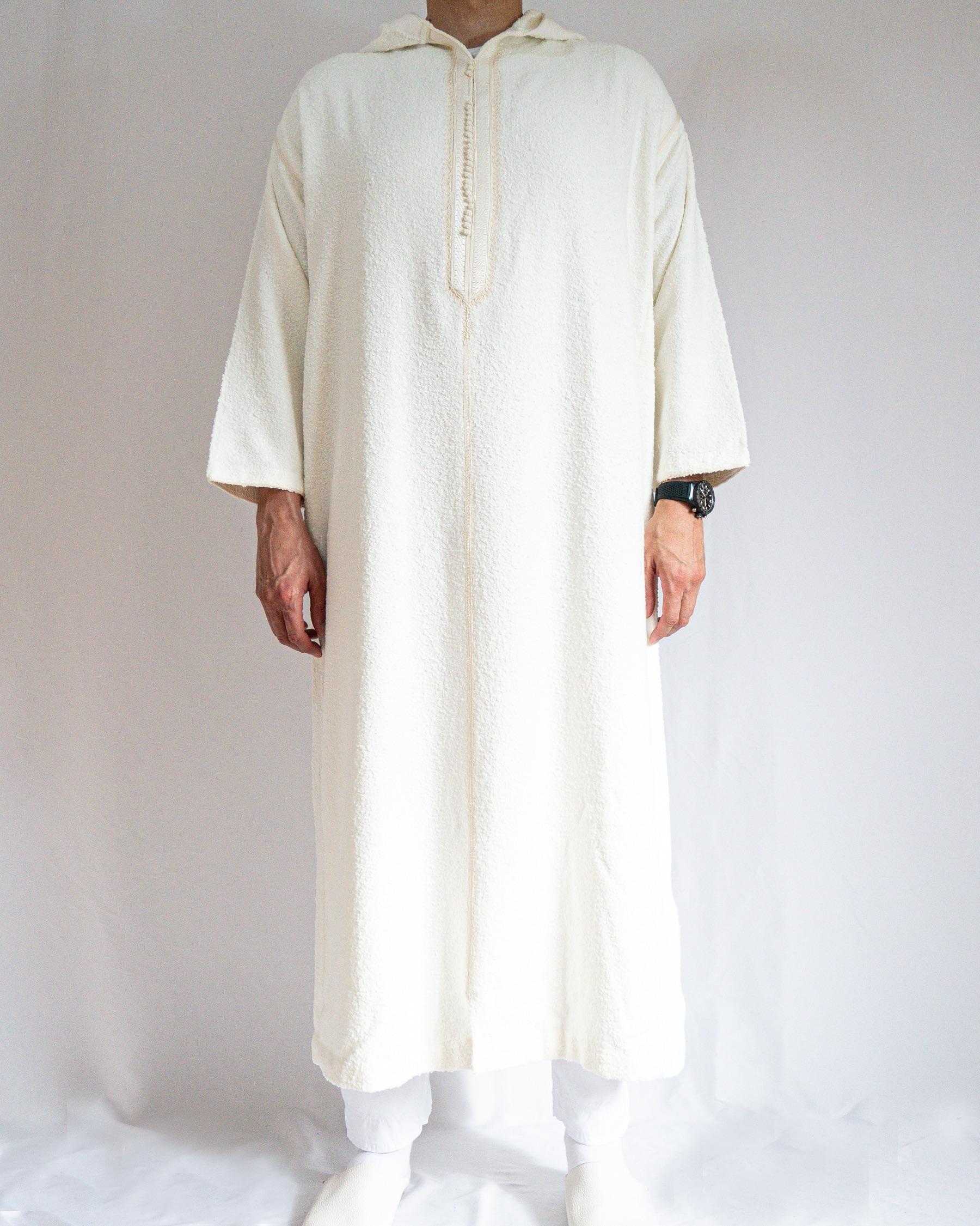djellaba laine blanc avant