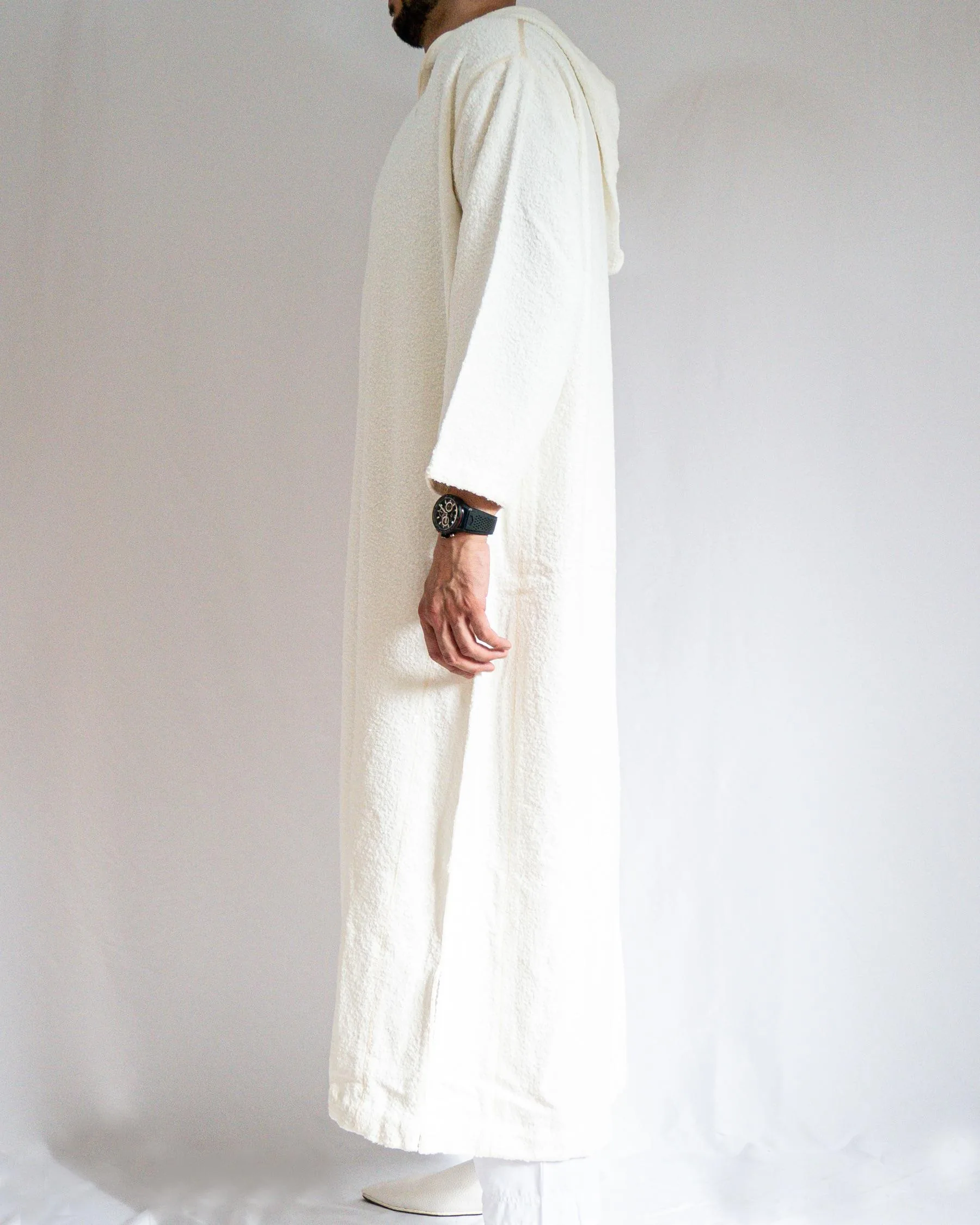 Djellaba Homme Hiver Laine Blanc