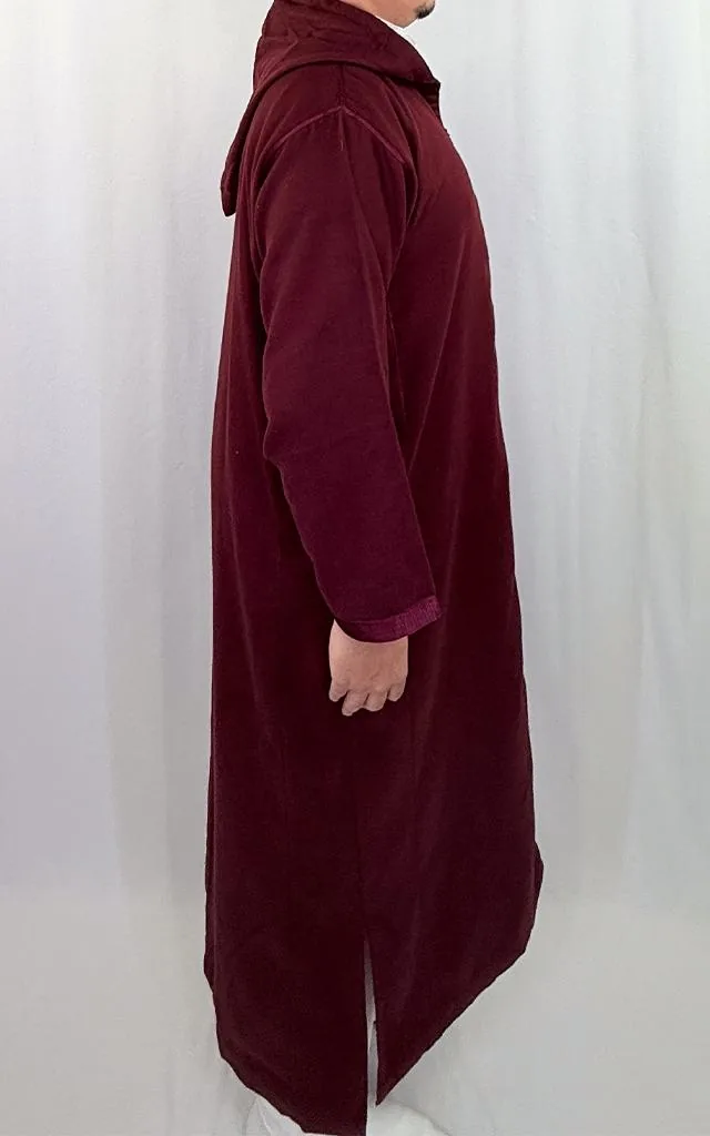 Djellaba Homme Hiver Bordeaux