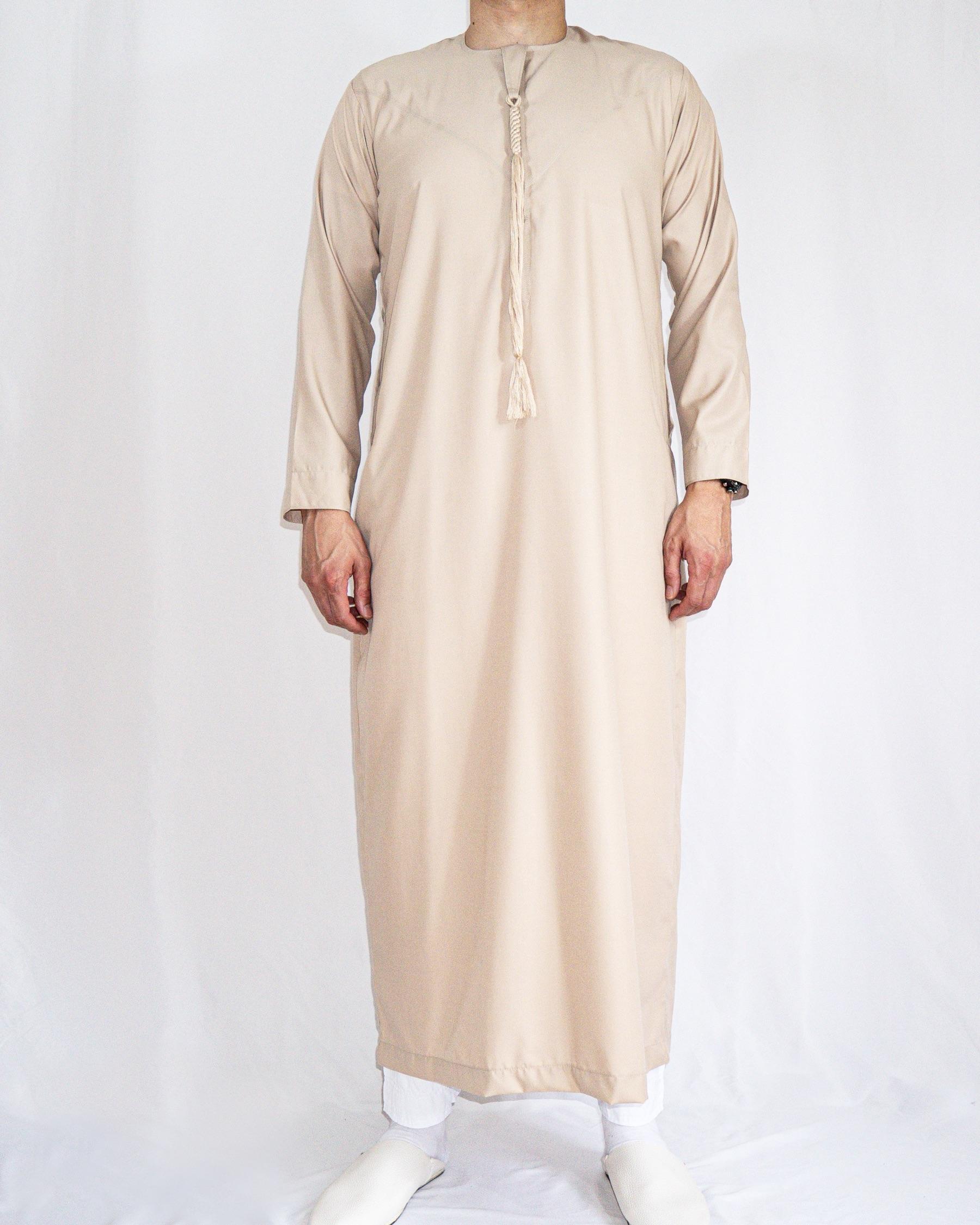 qamis émirati coton beige avant