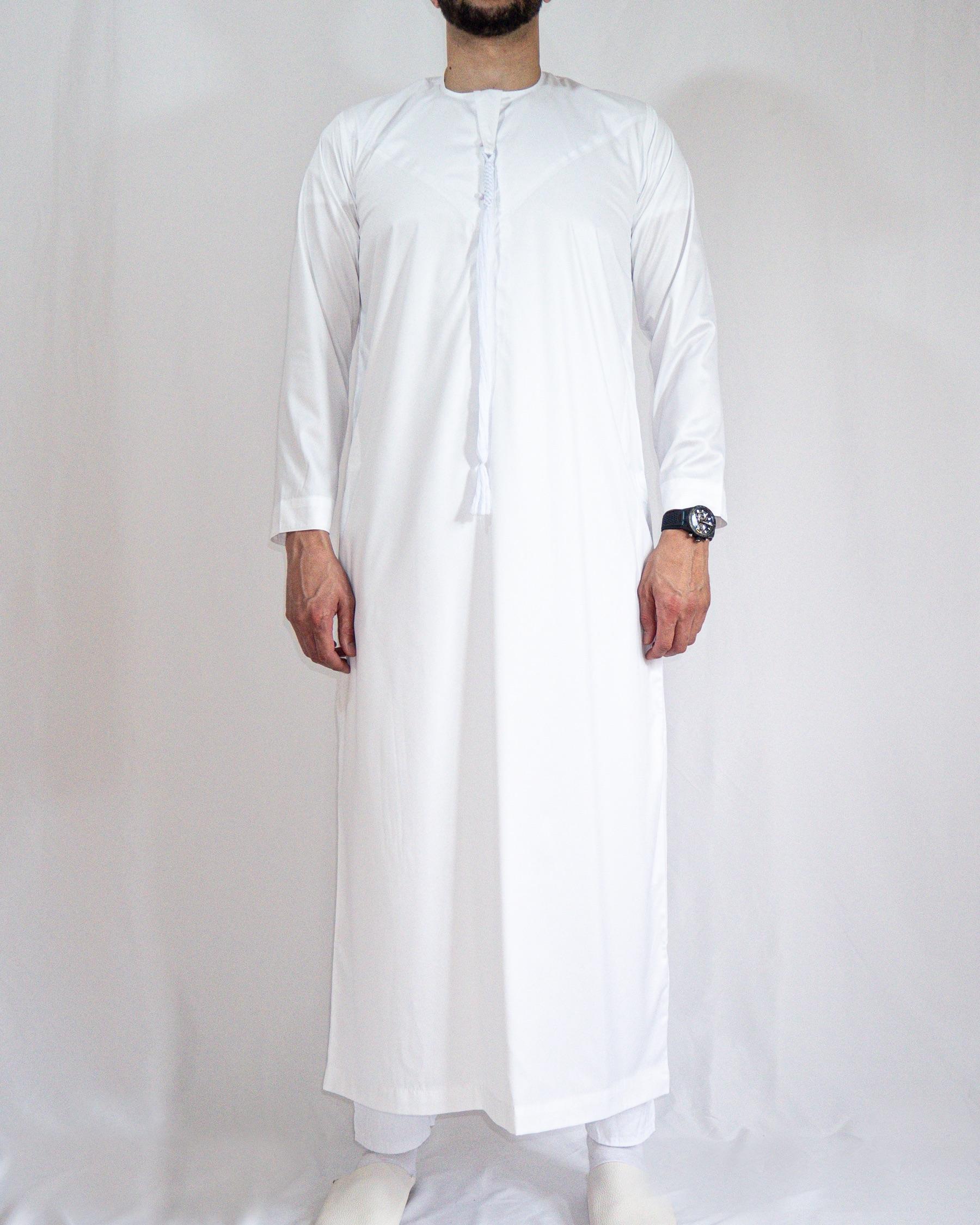 qamis emirati blanc avant