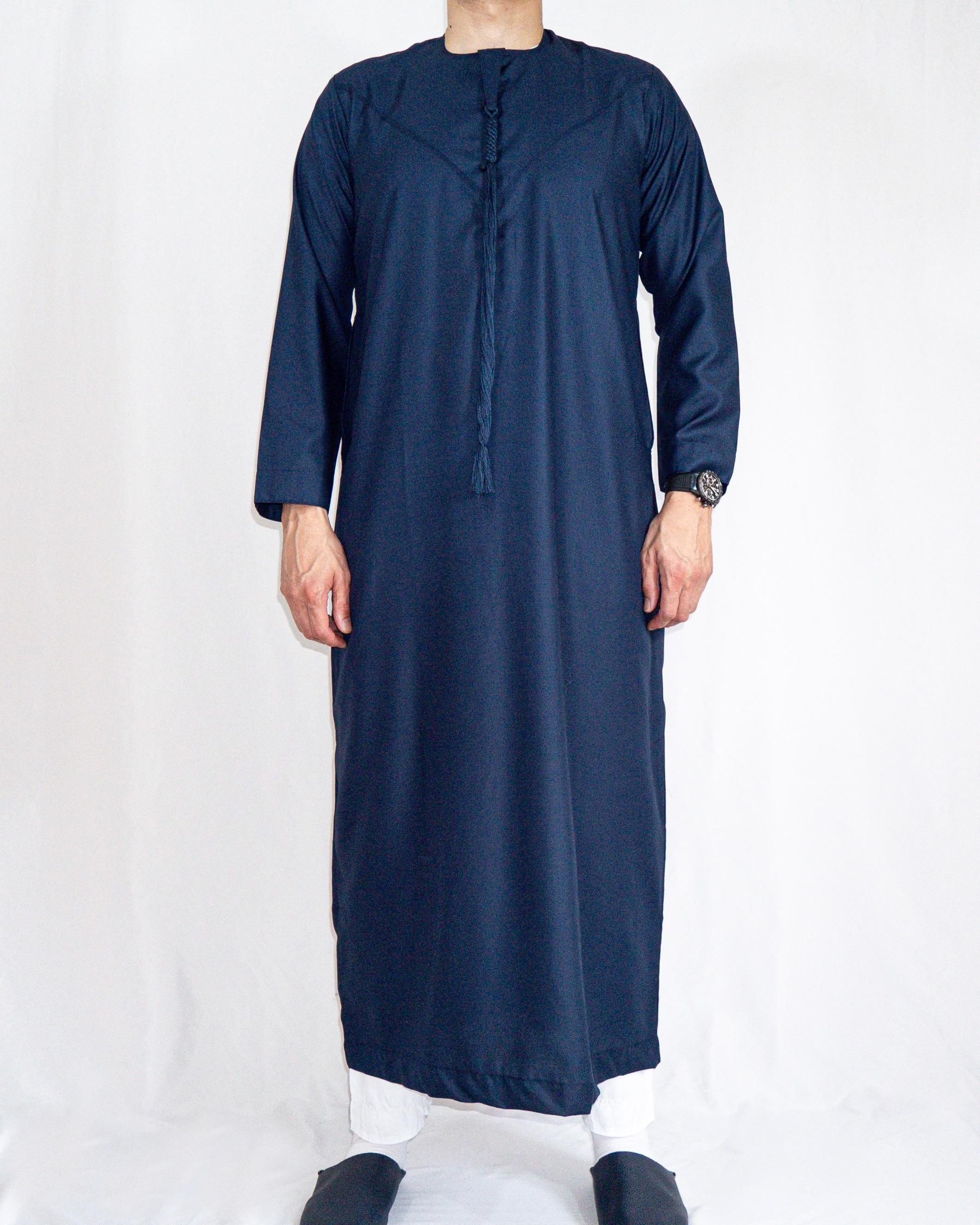 qamis emirati bleu avant