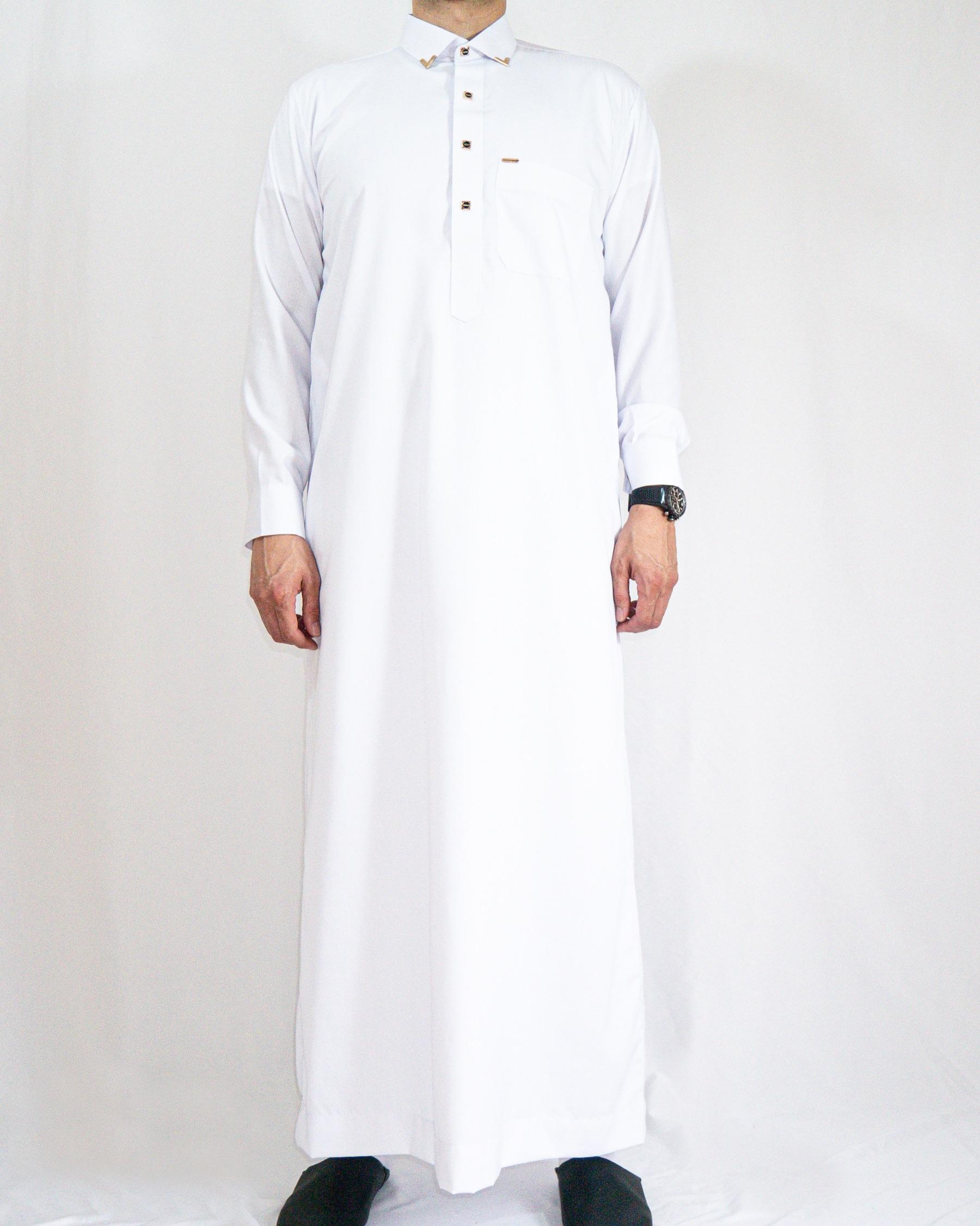 qamis qatari blanc avant