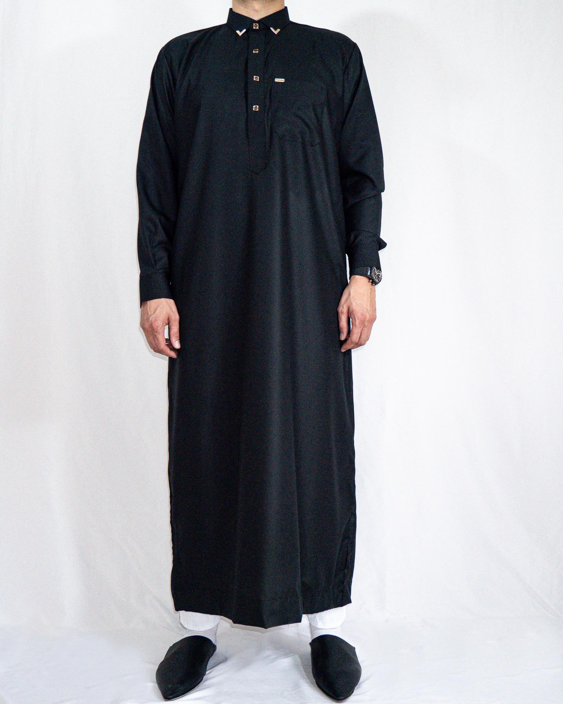qamis qatari noir avant