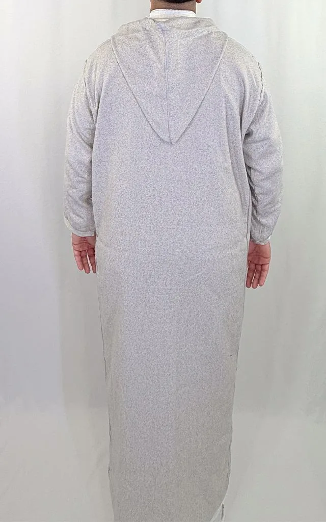 Djellaba Homme Hiver Gris clair