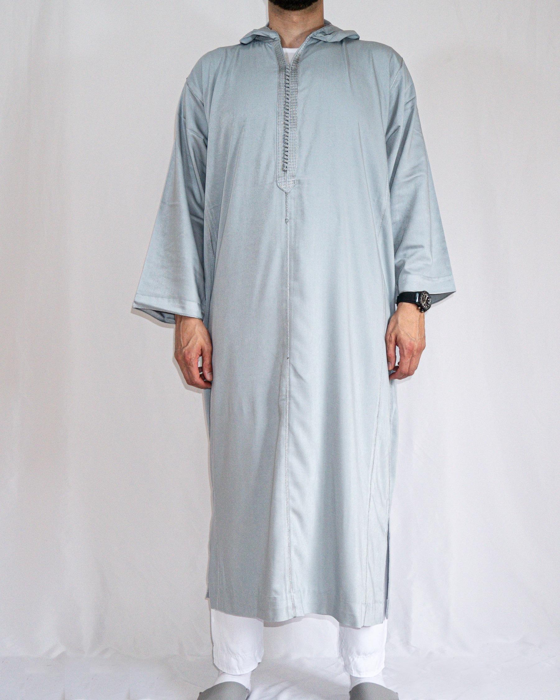 Djellaba royale bleu ciel avant