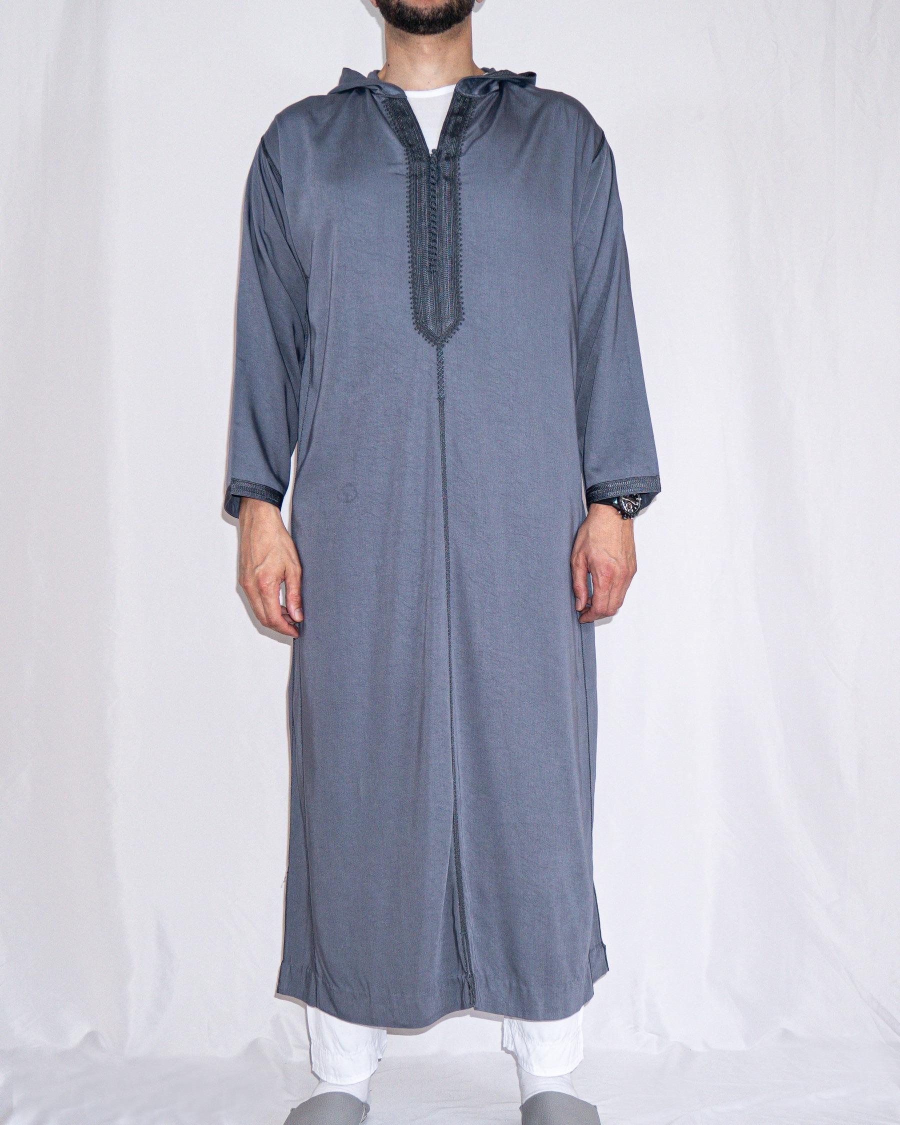 Djellaba royale bleu gris avant