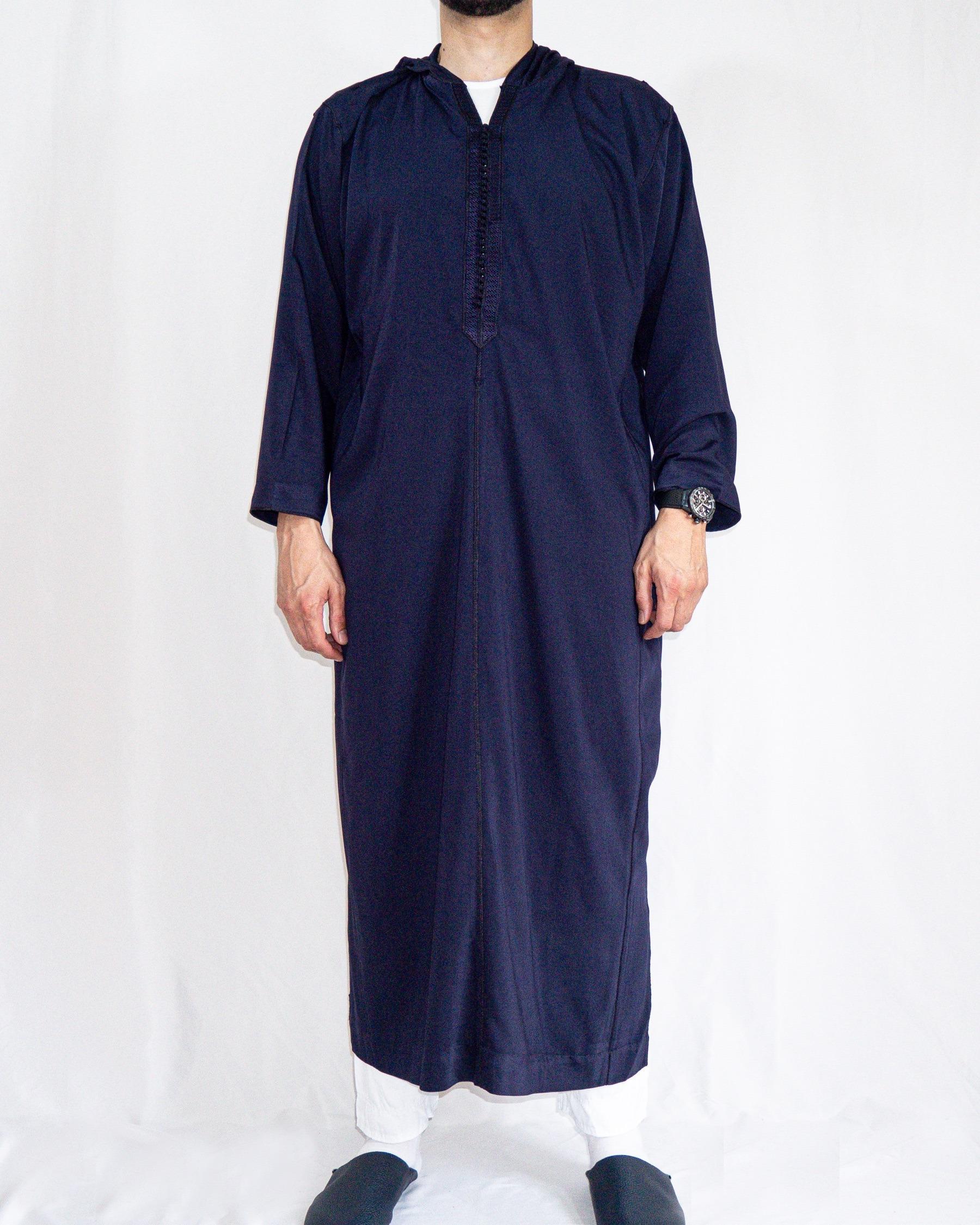 Djellaba royale bleu nuit avant