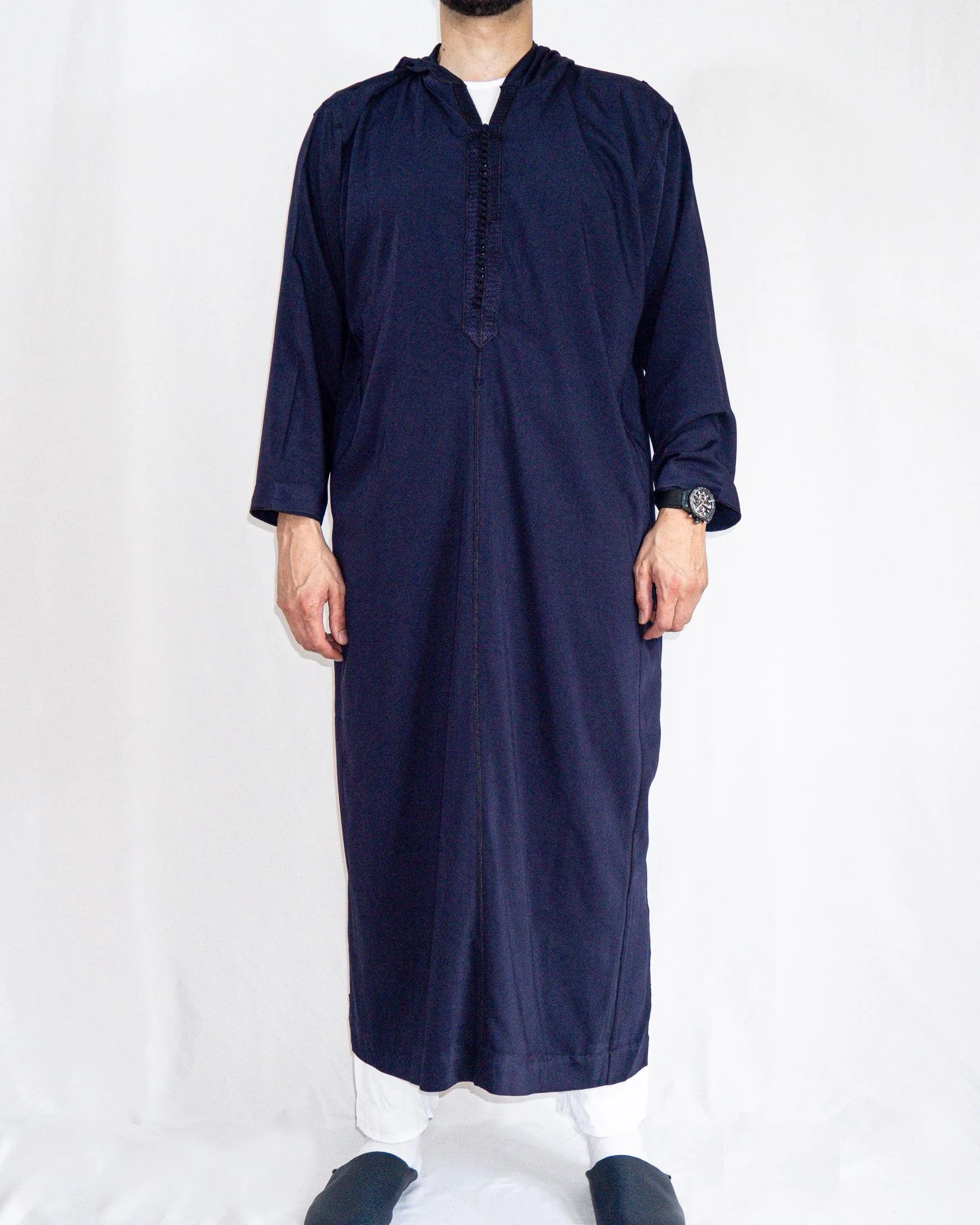 Djellaba royale bleu nuit avant