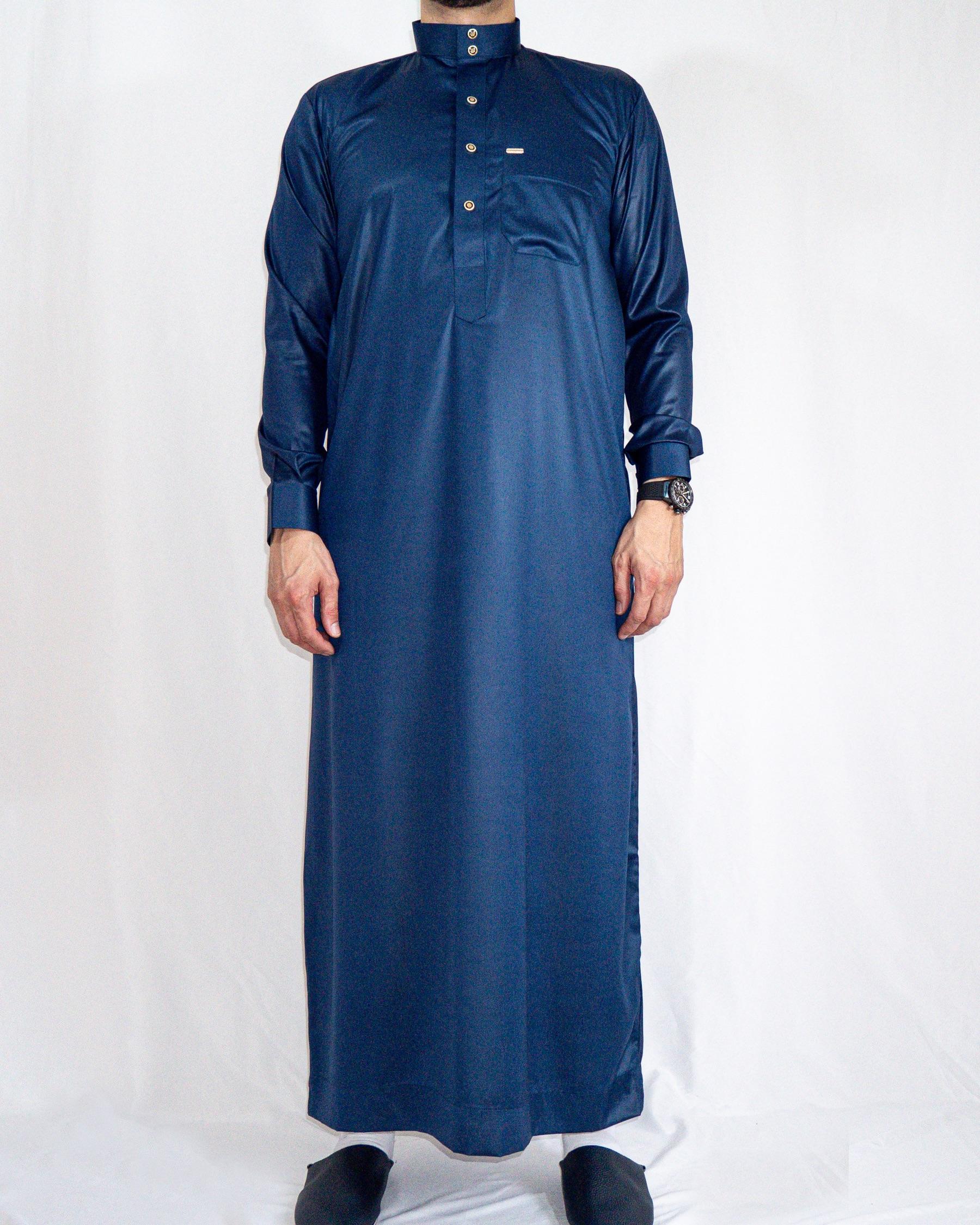 qamis saoudien bleu avant