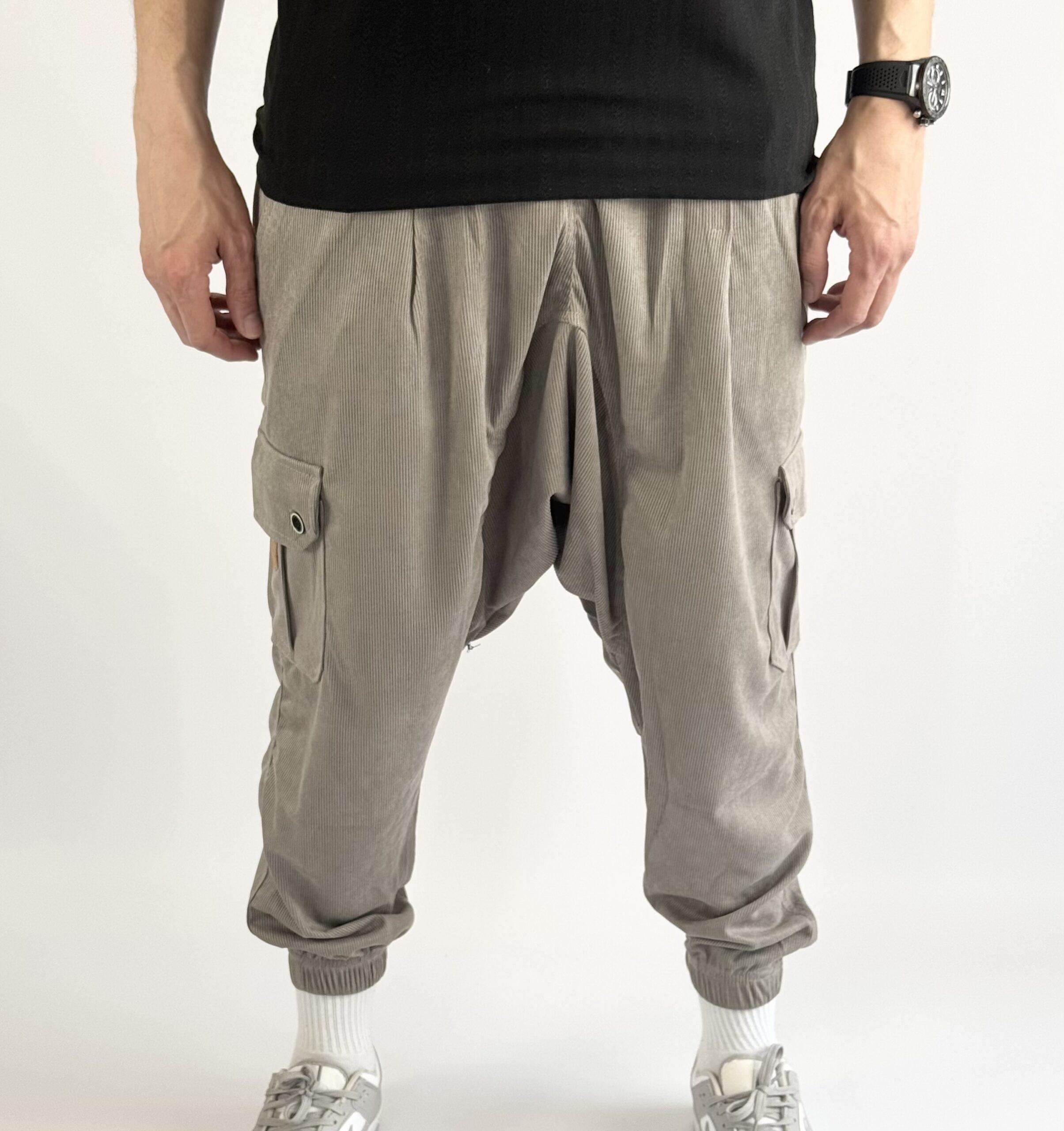 Sarouel Homme Velours - Gris clair, XL