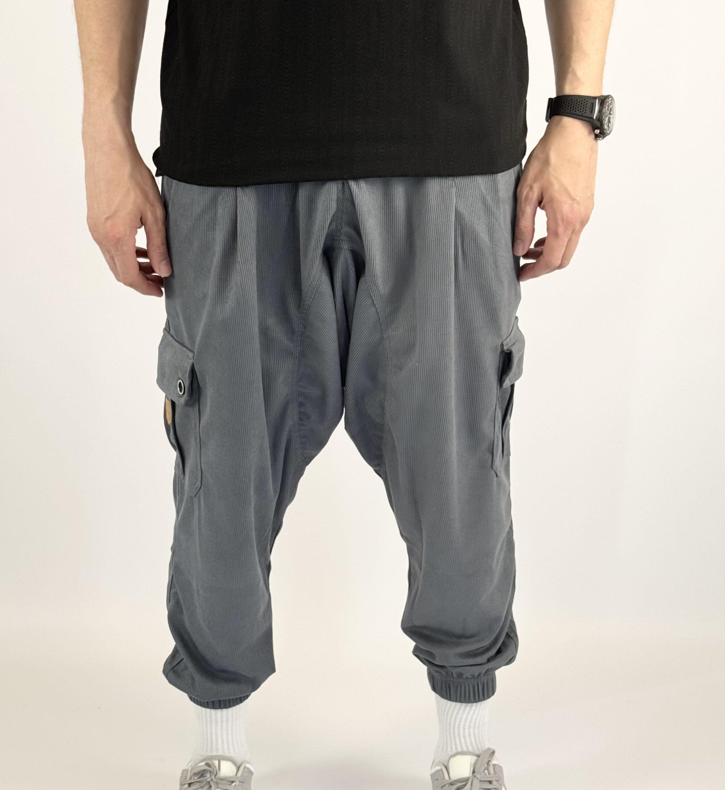 Sarouel Homme Velours - Bleu Gris, XXL