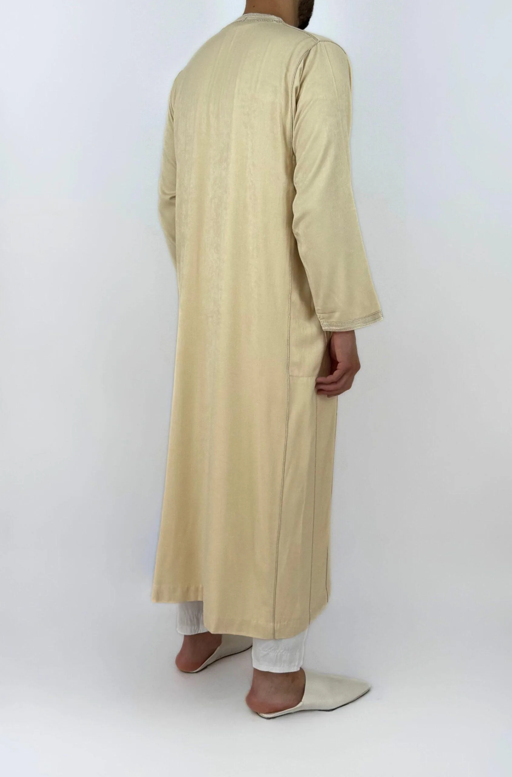Caftan Homme Peau de Pêche Beige