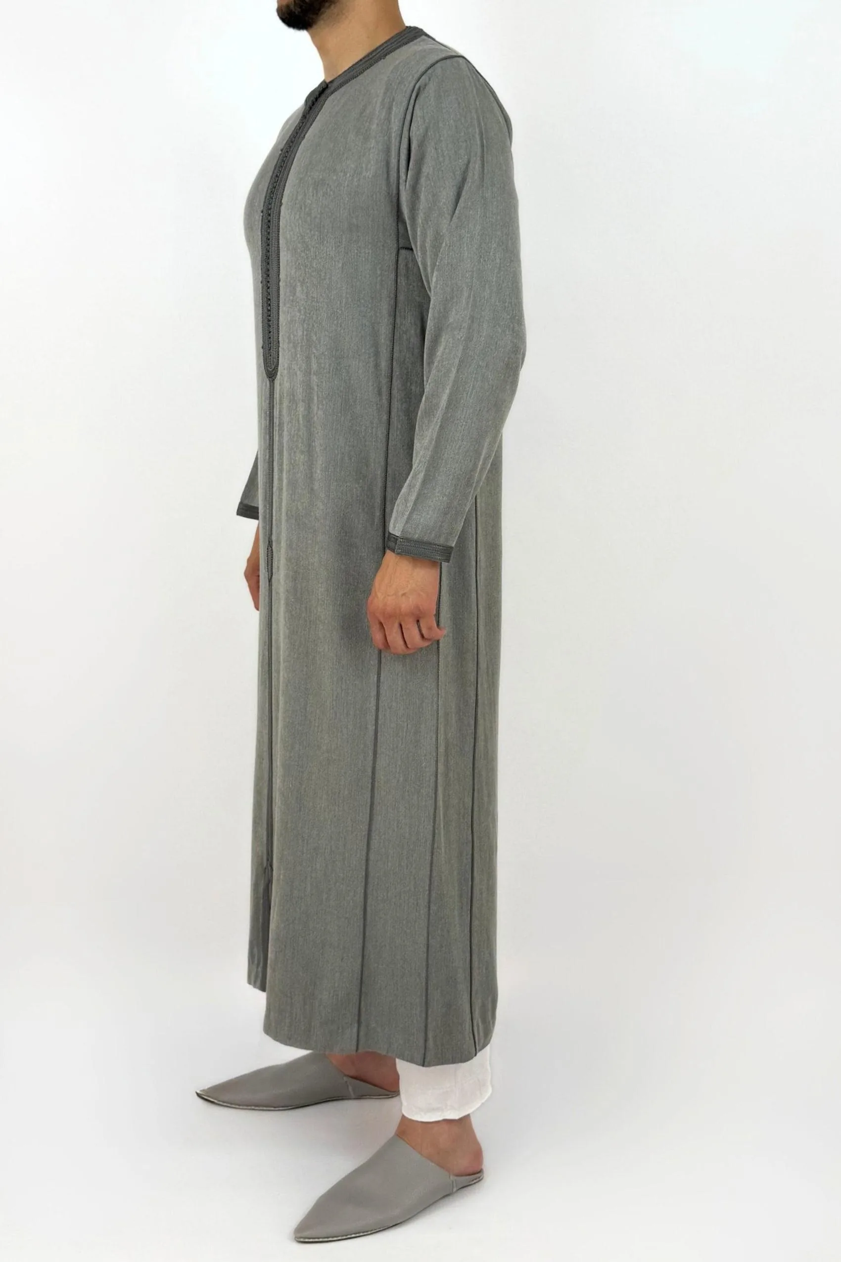 Caftan Homme Peau de Pêche Gris