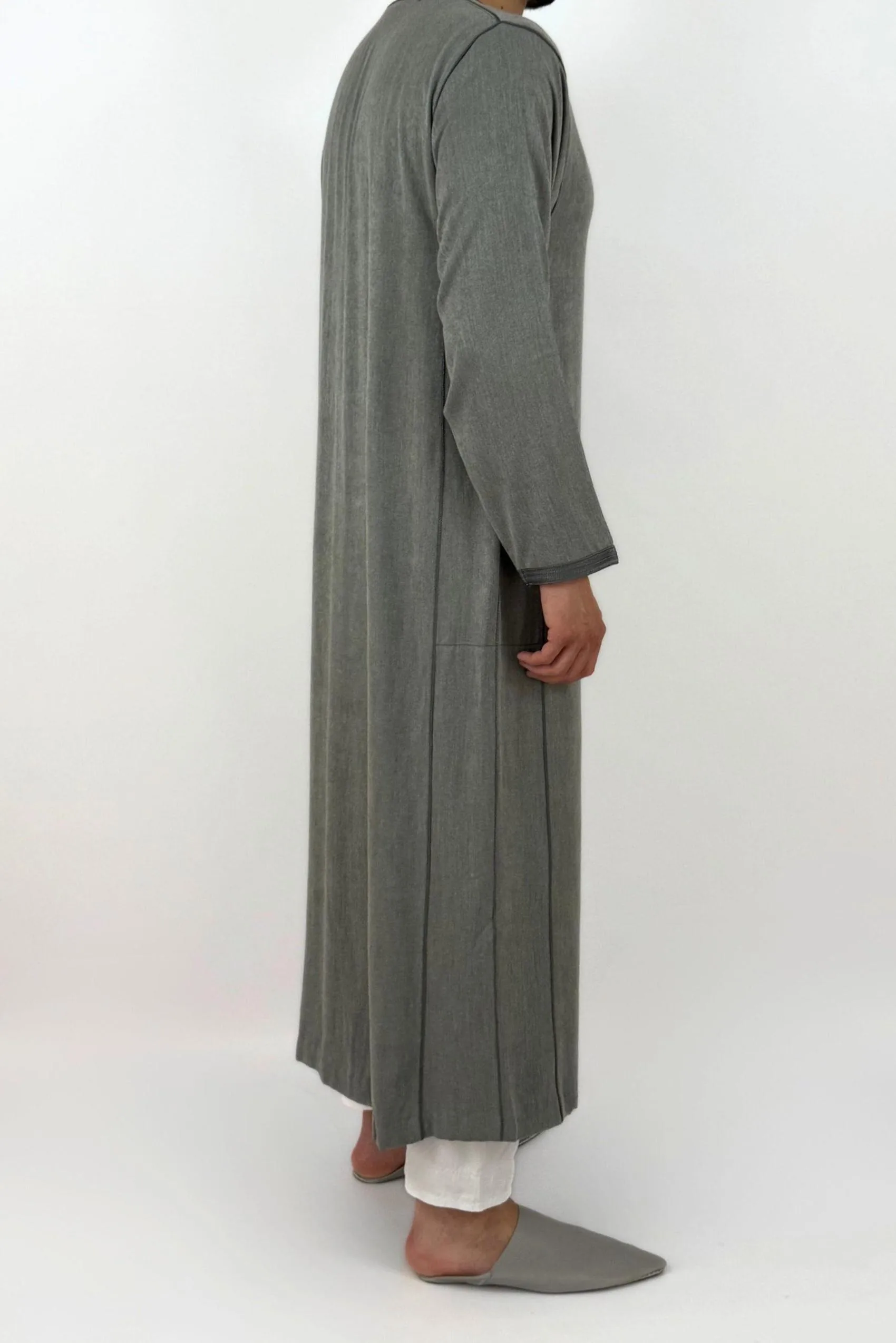 Caftan Homme Peau de Pêche Gris