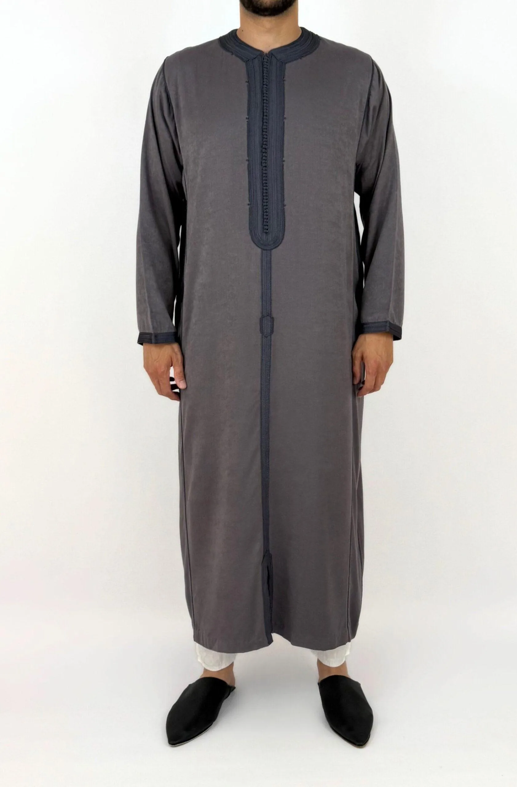 Caftan Homme Peau de Pêche Gris foncé