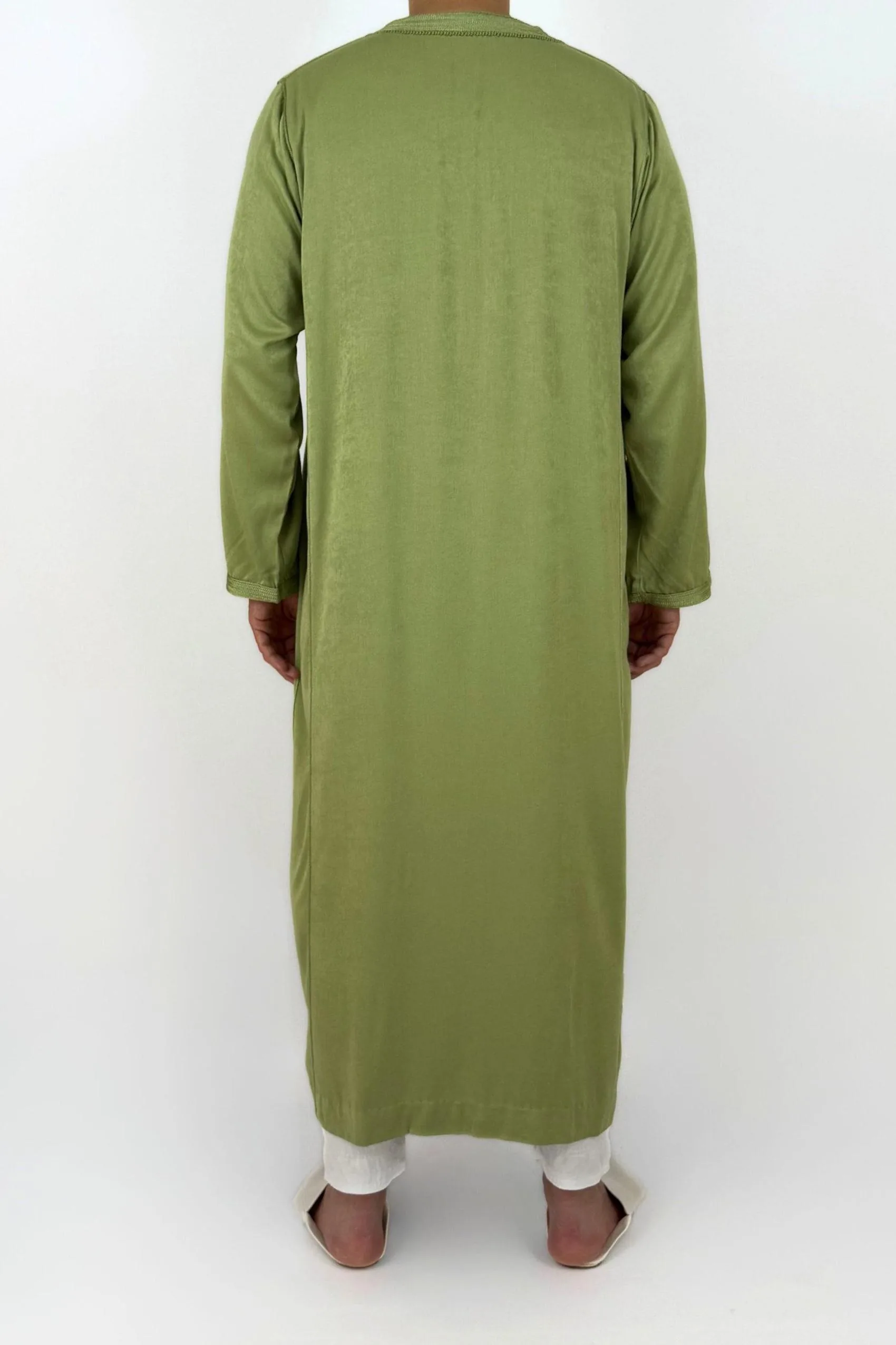 Caftan Homme Peau de Pêche Vert émeraude
