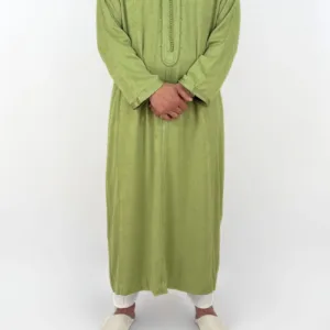 Caftan Homme Peau de Pêche Vert émeraude