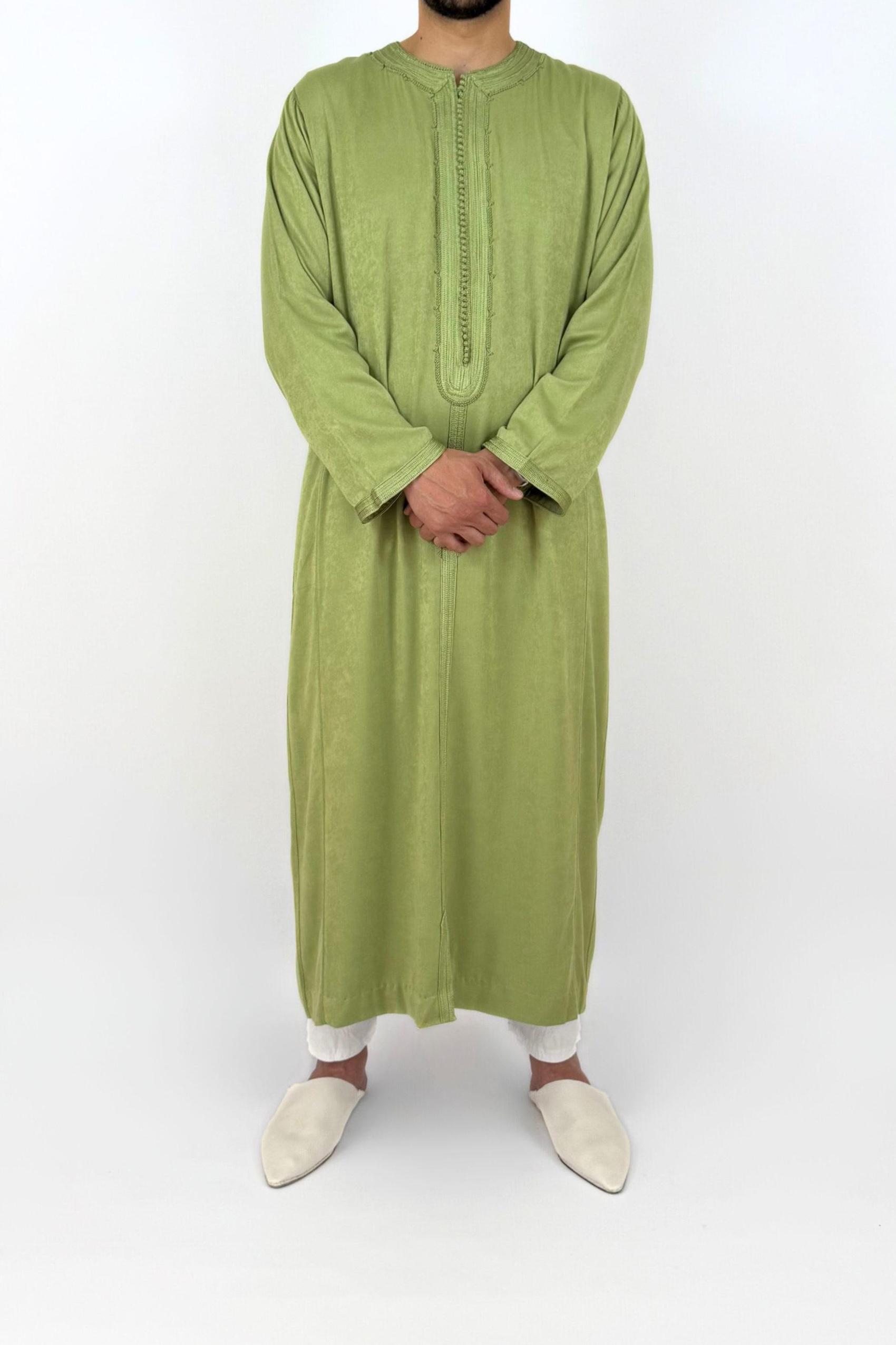 Caftan Homme Peau de Pêche - Vert émeraude, XXL