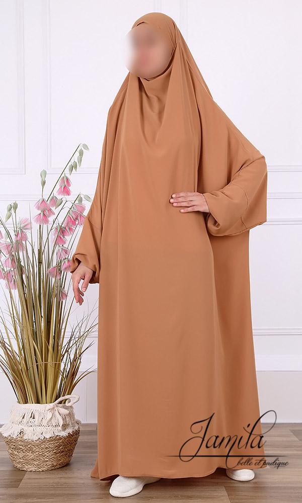 Jilbab Jupe 2 Pièces – Marque Jamila | Tissu Wool Peach Microfibre Léger