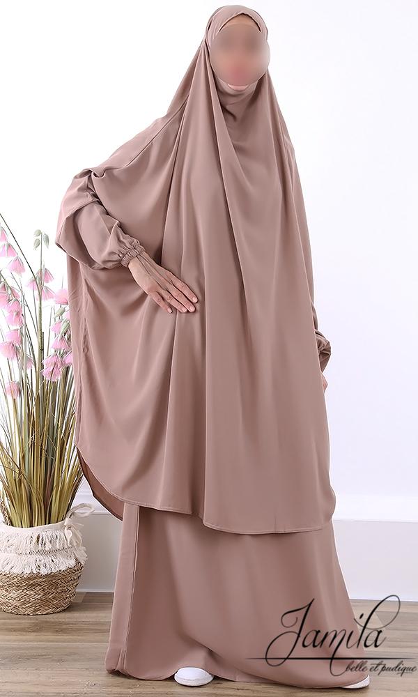 Jilbab Jupe 2 Pièces – Marque Jamila | Tissu Wool Peach Microfibre Léger