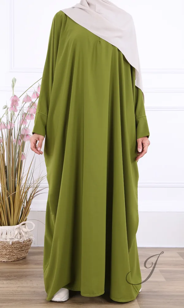 Abaya Jamila manches papillon vert