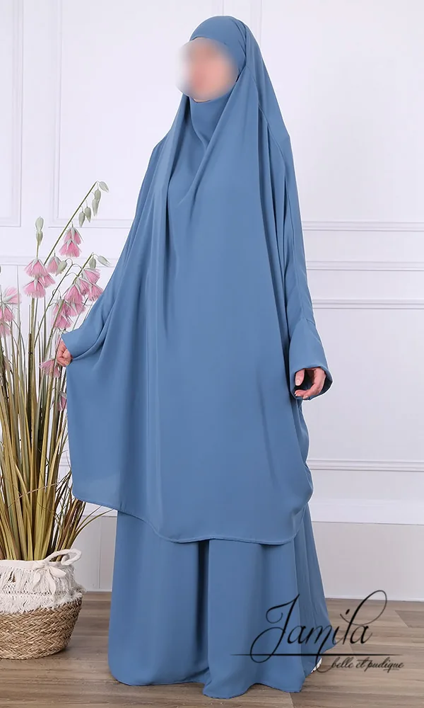 Jilbeb 2 pieces jupe Jamila bleu pétrole