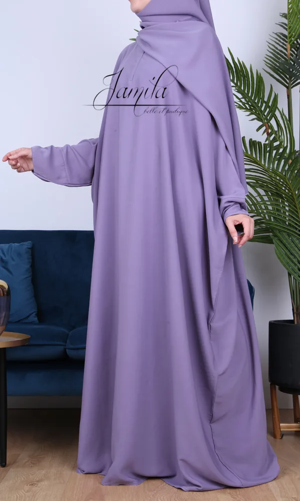 Abaya Jamila manches papillon lila