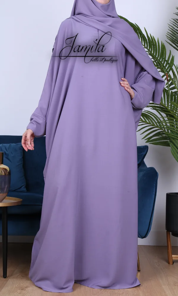 Abaya Jamila manches papillon lila