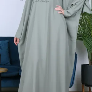 Abaya Jamila manches elastiques kaki clair