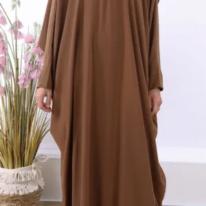 Abaya Jamila manches papillon cannelle