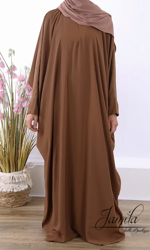 Abaya Jamila manches papillon cannelle