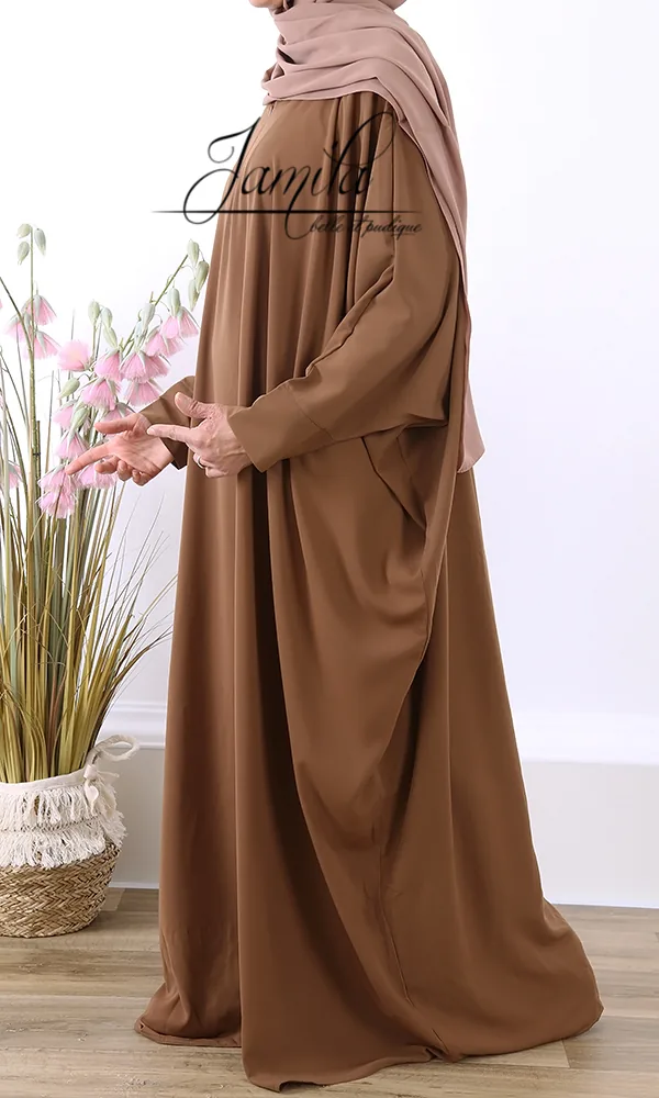 Abaya Jamila manches papillon cannelle