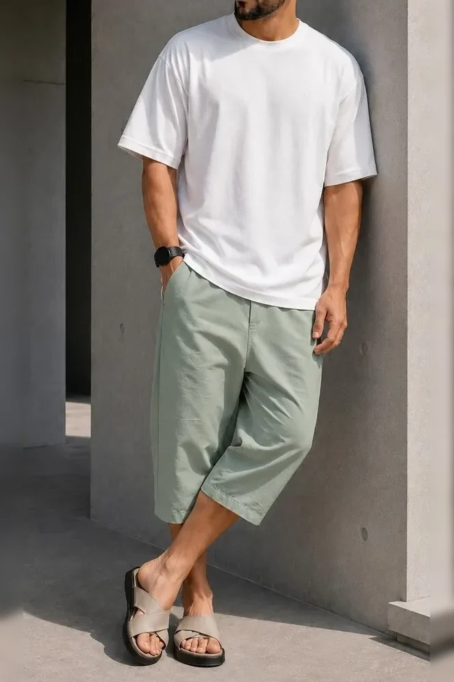 bermuda coton qabail kaki clair