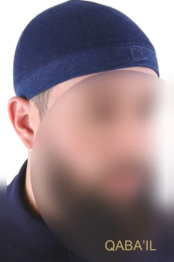 Bonnet qaba'il jean foncé