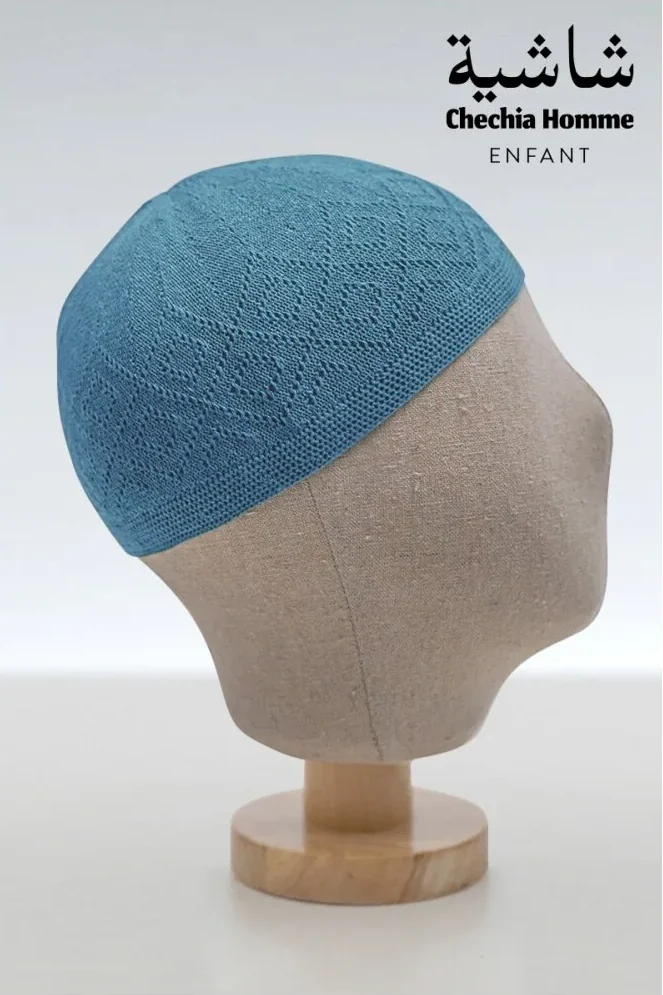 Chechia enfant fine bleu gris