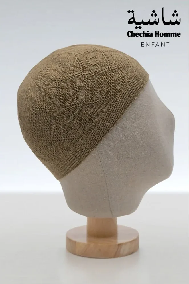 Chechia enfant fine beige foncé