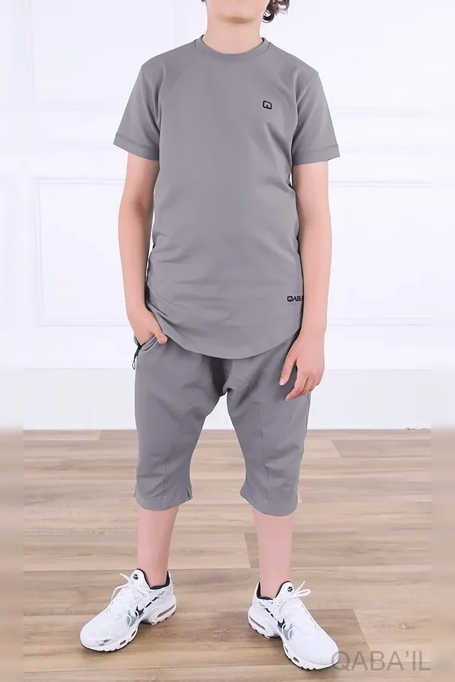 Ensemble qabail nautik enfant gris