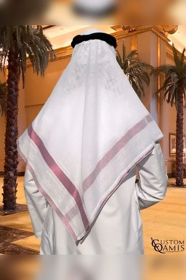 Ghoutra blanche et bordeaux