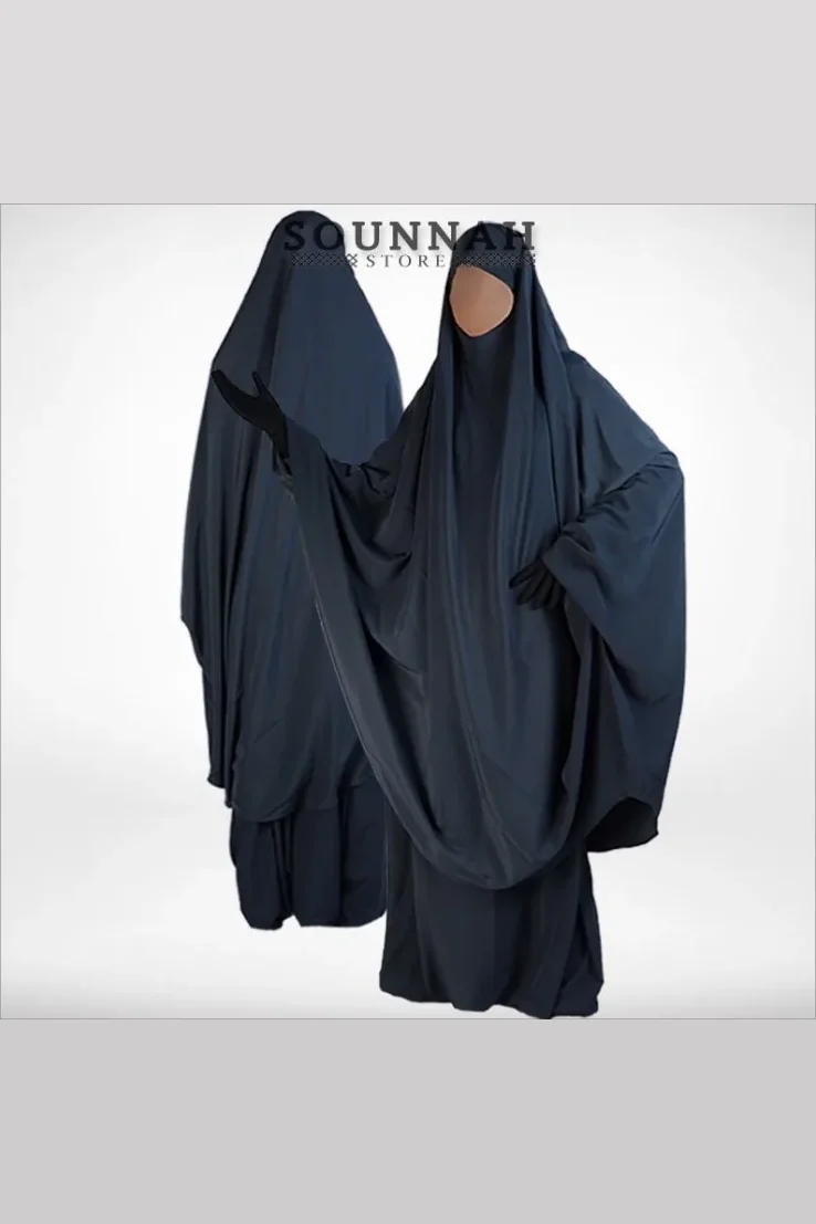 Jilbab/Jilbeb 2 pièces jupe gris anthracite Al Manassik