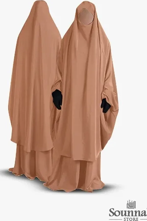 Jilbab/Jilbeb 2 pièces jupe beige Al Manassik