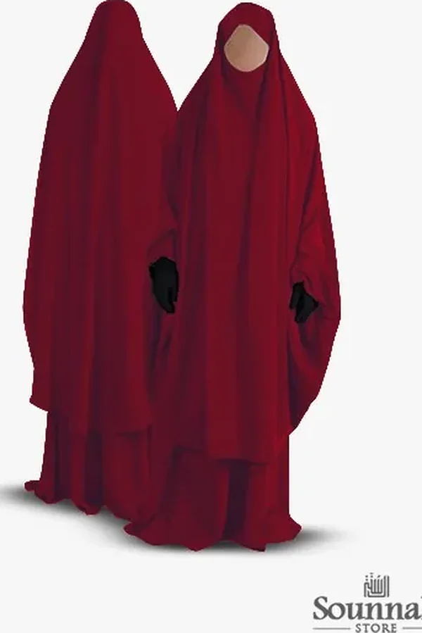 Jilbab/Jilbeb 2 pièces jupe cerise Al Manassik