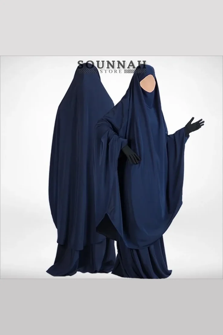 Jilbab/Jilbeb 2 pièces jupe bleu nuit - Al Manassik